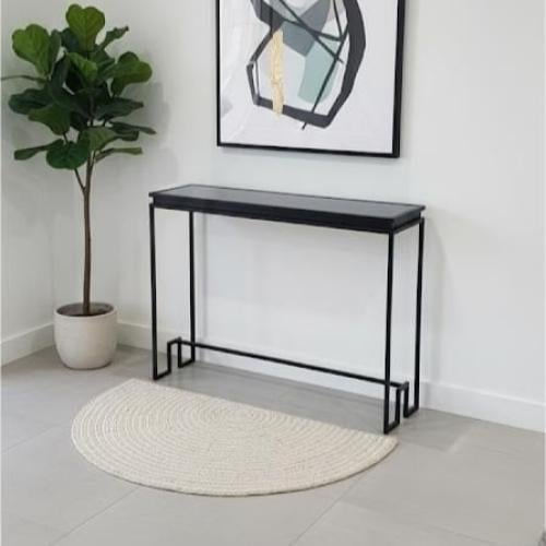 مدخل حديد أسود سطح زجاج أسود - بتصميم فاخر