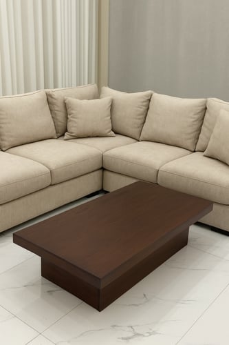 طاولة ضيافة خشب بني مستطيل - بتصميم - أنيق وفاخر