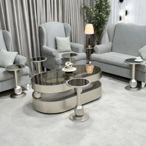 طقم طاولات معاصر مع 6 خدمة