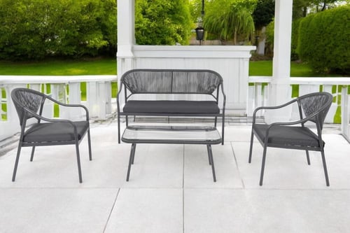 طقم كنب لون رمادي4 اشخاص