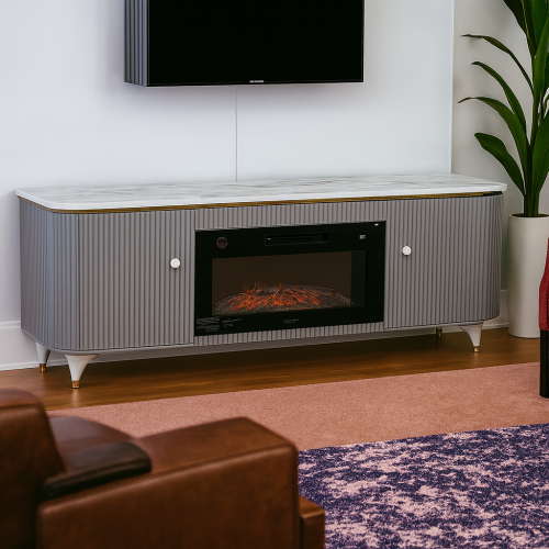 دفاية مع طاولة بلازما لون فضي *winter