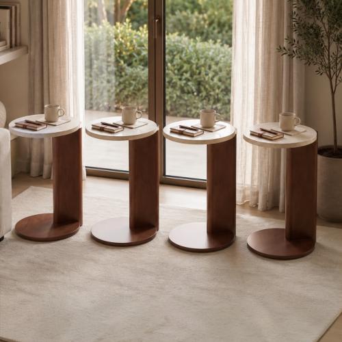 طقم طاولة خدمة سطح بديل رخام 4 حبات KF sa
