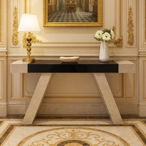 مدخل بديل الرخام بسطح زجاج مرايا أسود – فخامة وأنا...