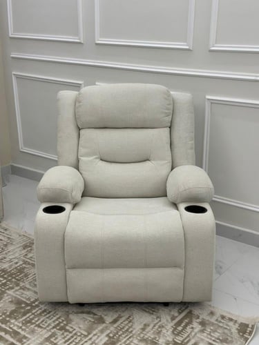 كرسي استرخاء ثابت باللون الأبيض حجم كبير – بتصميم...