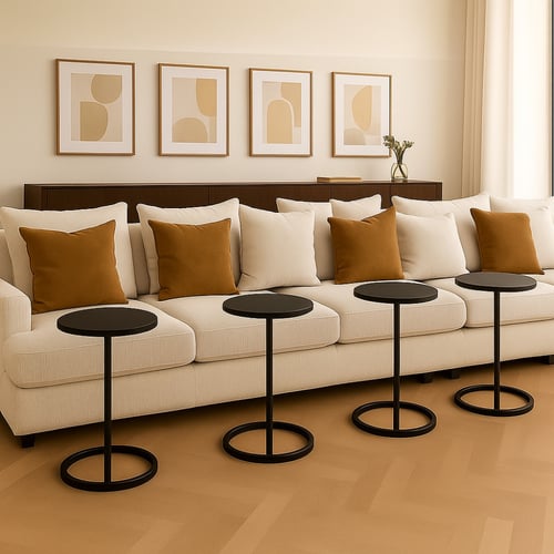 طقم طاولة 4 خدمة حديد أسود كامل - بتصميم أنيق وعمل...