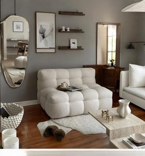 كرسي بوكلية أبيض عريض مودرن