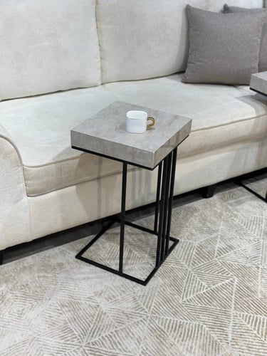 طقم طاولة ضيافة بديل رخام مع 4 طاولات خدمة – تصميم...