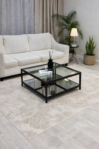 طاولة دورين مربع زجاج