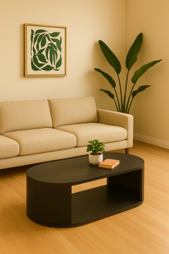 طاولة قهوة انيقة مصنوعة من خشب السنديان الأسود - ب...