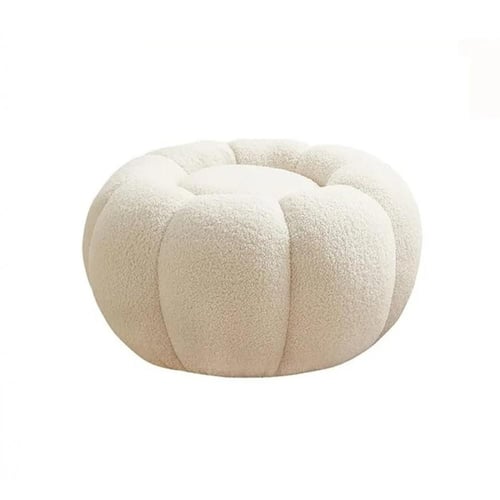 كرسي بوف قماش بوكلية ستايل وردة