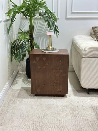 طاولة خدمة قشرة جوز الهند - تصميم هندسي عصري وفاخر