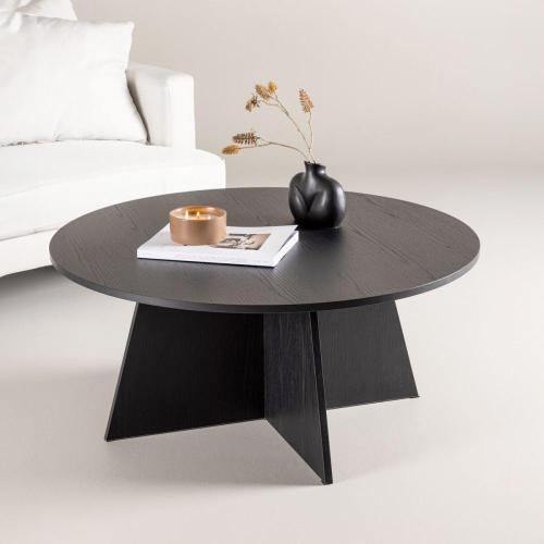 طاولة قهوة خشب سنديان أسود