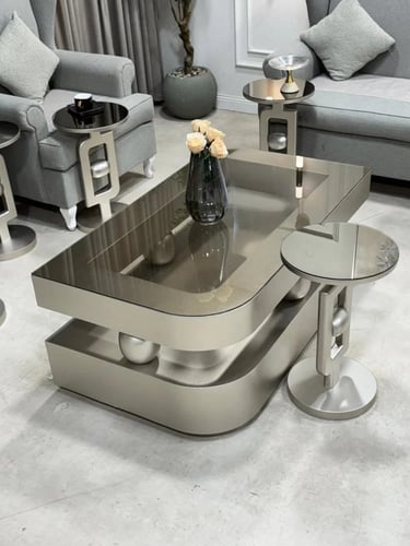 طقم طاولات معاصر مع 6 خدمات بـــ ‏ألوان عصريه