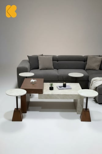 طقم طاولة ضيافة مع 4 خدمة سطح بديل الرخام مع سنديا...