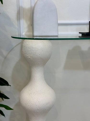 كونسول مدخل رخام مع سطح زجاج شفاف