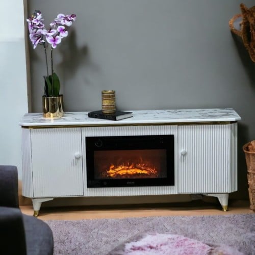 دفاية مع طاولة بلازما لون ابيض *winter