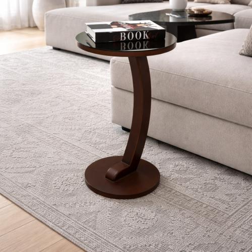 طاولة خدمة سطح مرايا قاعده خشب لون بني kf