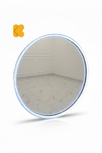 مرآة دائرية بإضاءة LED محيطية –مقاس 60.60 سم * LU...