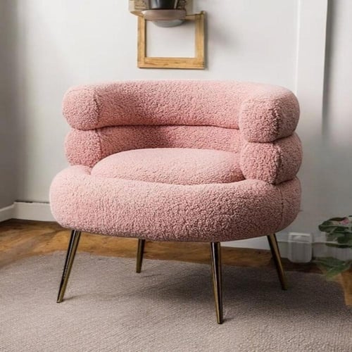 كرسي بوكلية أبيض ارجل ذهبي - متعدد الألوان