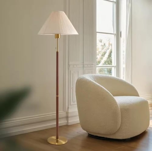 أباجورة أرضي بنية قاعدة ذهبي - بتصميم فاخر وأنيق *...