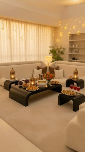 طقم طاولات ارضي 5قطع لون الأسود