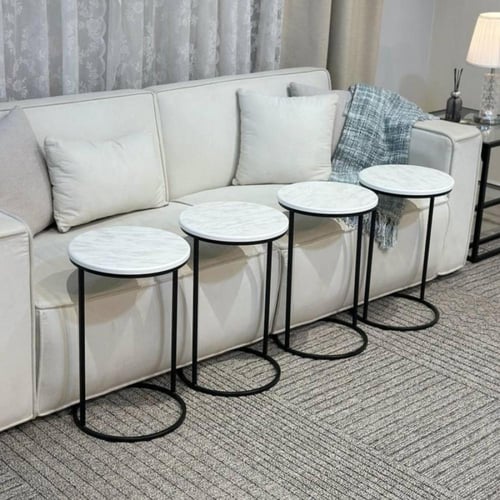 طقم طاولات خدمة 4 حبة لون شمباني -متعددة الألوان