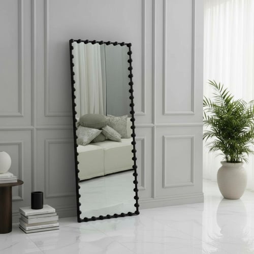 مرايا ديكور بتصميم عصري فخم بإطار أسود - 160*60 سم...