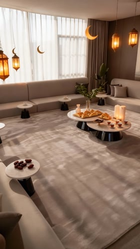 طقم طاولات ضيافة ارضي 8 قطع خشب رخامي