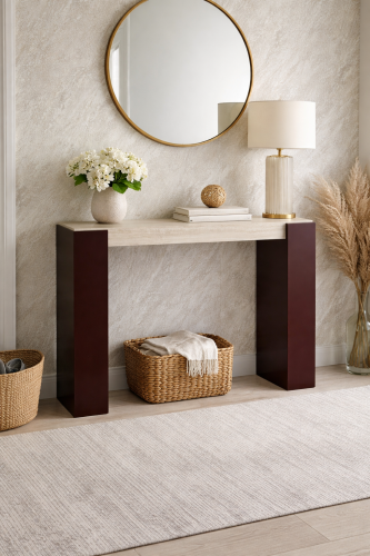 مدخل بني سطح بديل الرخام - تصميم هندسي عصري وفاخر