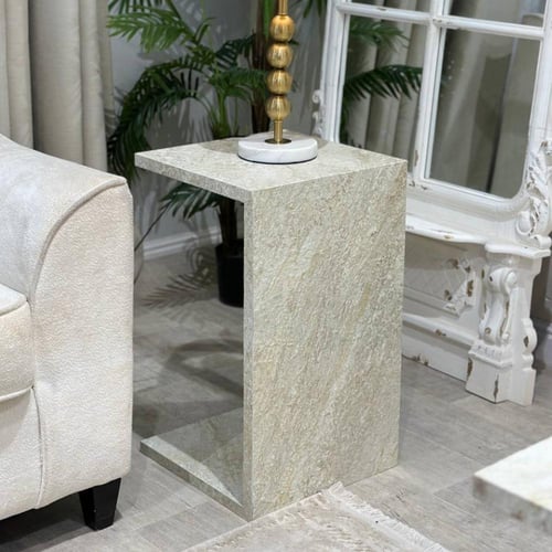 طقم طاولة ضيافة بديل رخام – فخامة طبيعية