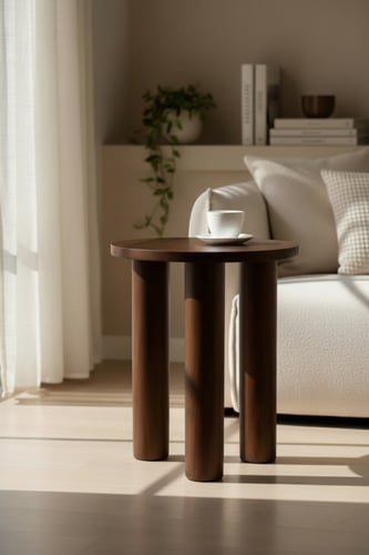 طاولة خدمة معاصر بني قشرة جوز الهند