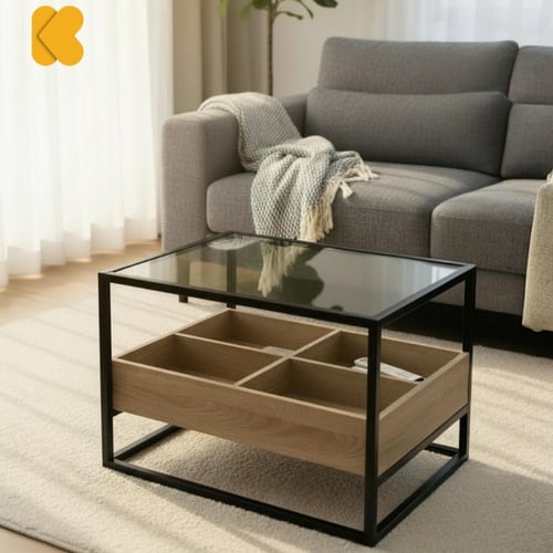 طاولة خدمة مودرن حديث مستطيل دورين خشب مقسم سطح زج...