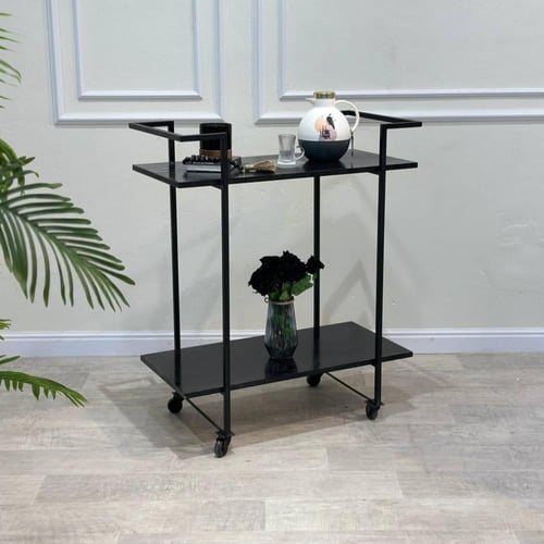 بكج مجموعة طاولات خشب سطح أسود سنديان مكون من 12 ق...