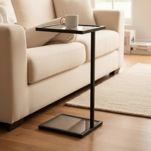 طقم طاولات خدمة سوداء زجاج أسود شفاف – 4 قطع بلمسة...