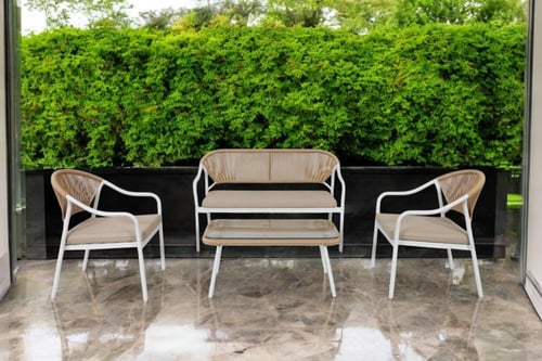 طقم كنب لون بني 4 اشخاص