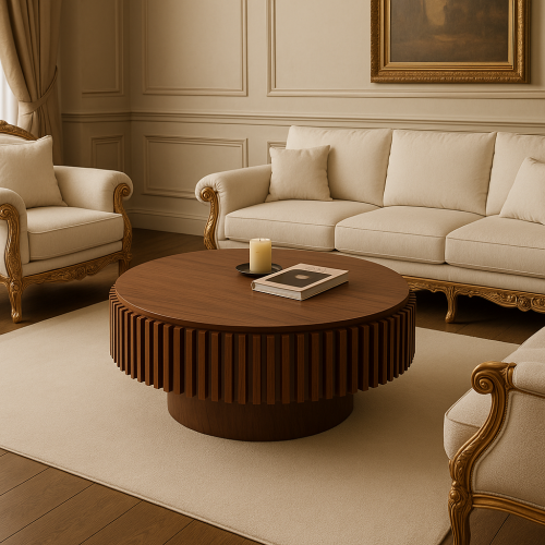 طاولة ضيافة خشب بني تعتيق - بتصميم فاخر وأنيق