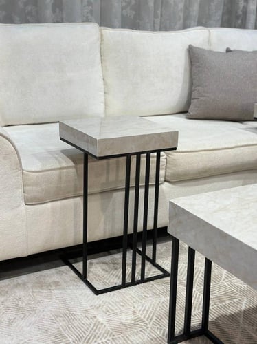 طقم طاولة ضيافة بديل رخام مع 4 طاولات خدمة – تصميم...