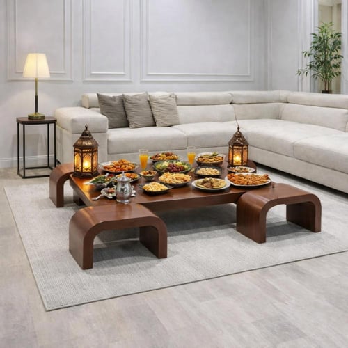 طقم طاولات أرضي تعتيق مع ٤خدمه