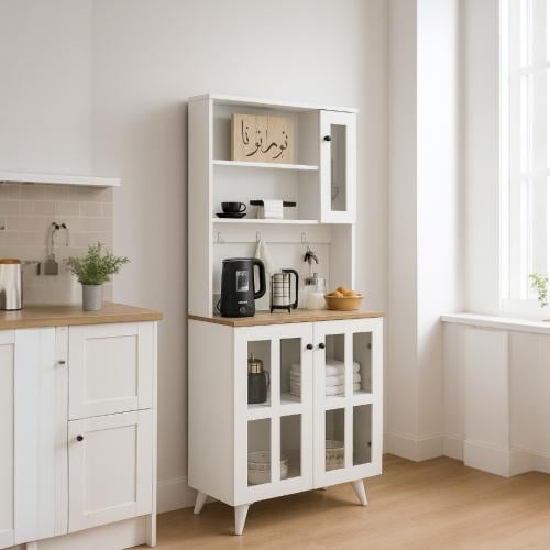 ركن كوفي برف خشب أبيض