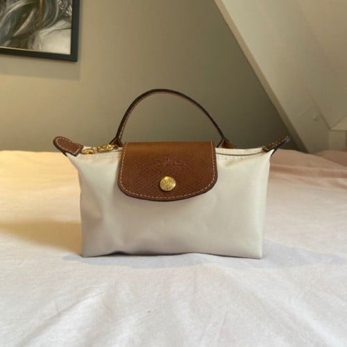 white Longchamp mini