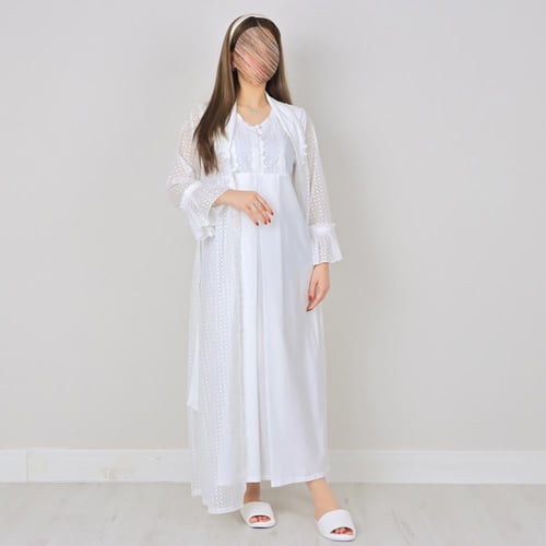 روب رضاعة و استقبال للأمهات بتصميم منقط - قطعتين