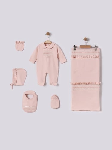 طقم مواليد بناتي 6 قطع الوان متعددة من صفر الى ثلا...