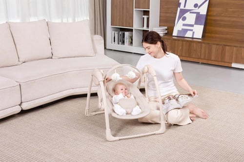 أرجوحة أطفال محمولة Mastela مع ألحان و5 سرعات – خف...