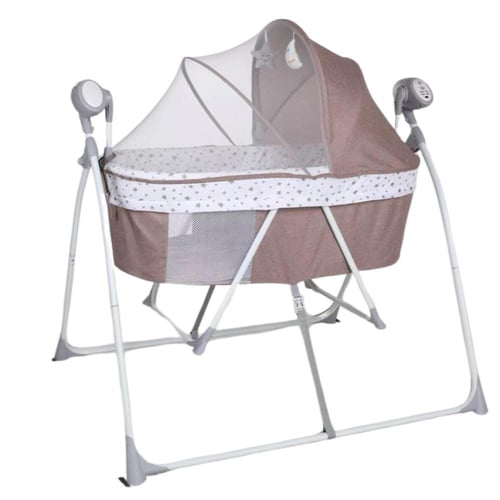 بيبي شاين سرير أطفال هزاز كهربائي بحزام أمان وتحكم...