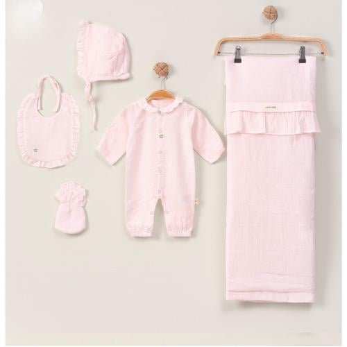 طقم مواليد بناتي 5 قطع – ستايل أوروبي (0-3 شهور)
