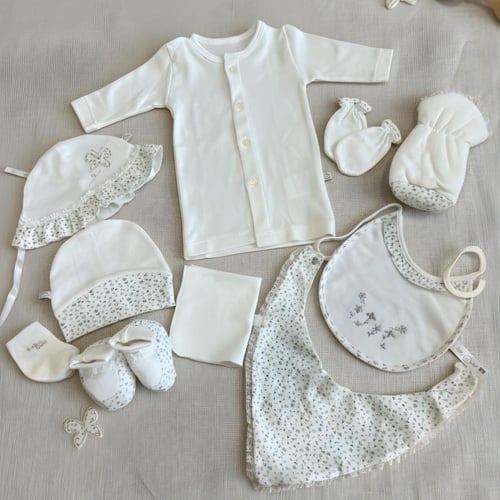 طقم مواليد بناتي 20 قطعة لون رمادي من عمر صفر الى...