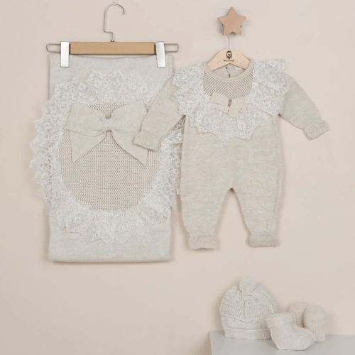 ميني جنتل طقم أفرول تريكو 5 قطع من 0-3 أشهر الوان...