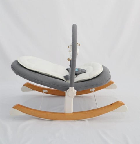 جلاسات أطفال بقواعد خشبية قابلة للاهتزاز - أبيض ور...