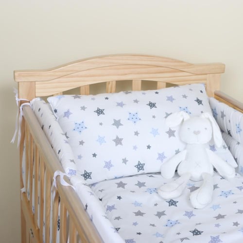 طقم مفرش حواجز قطن مع شرشف مطاط ولبادة فوق المرتبة...