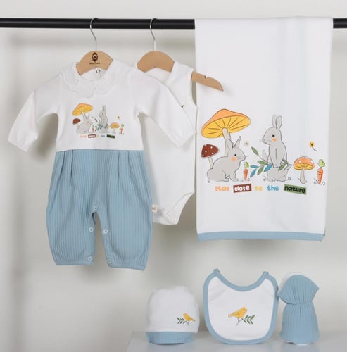 ميني جنتل طقم مواليد قطن للبنات - 6 قطع - من الولا...